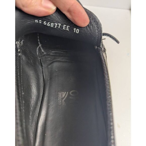 Salvatore Ferragamo Black pebbled leather horsebit loafers mens 10 EE extra wide main image 9